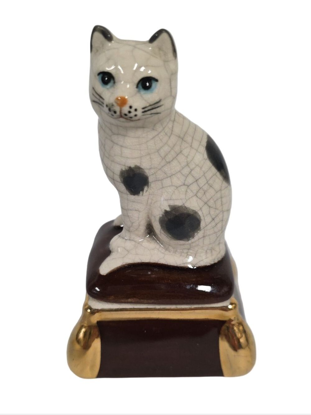 Vintage Takahashi San Francisco, Cat Trinket Box, Crazed Glazing, Magnificent